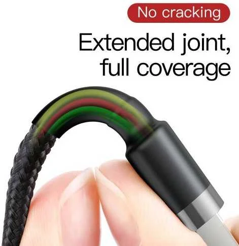Baseus Cafule USB Lightning kabelis 2.4A 0.5m - Pilkas / Juodas