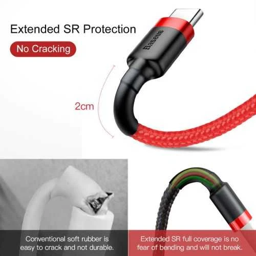 Kabelis Baseus Cafule USB į USB-C 3A 0,5 m
