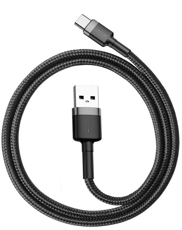 Baseus Cafule kabelis USB-C 3A 0.5m - Pilkas / Juodas