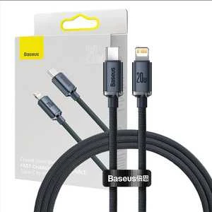 Baseus Crystal kabelis USB-C - Lightning 20W PD 1.2m - Juodas