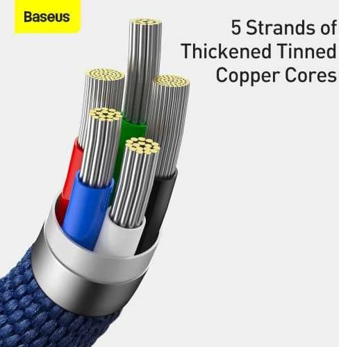 Baseus Crystal USB-C – Lightning laidas 20W 1.2m – Mėlynas