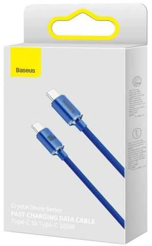 Baseus Crystal Shine kabelis USB-C - USB-C 100W 1.2m mėlynas