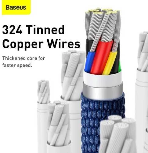 Baseus Crystal Shine kabelis USB-C - USB-C 100W 1.2m mėlynas