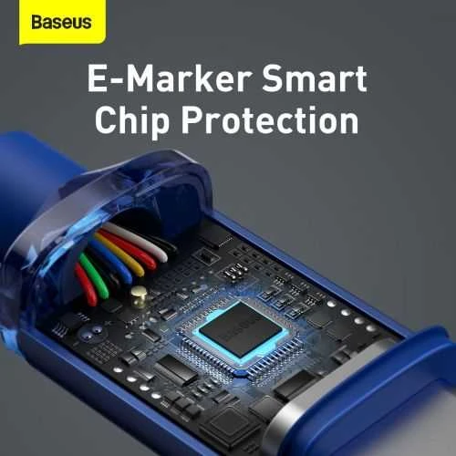 Baseus Crystal Shine kabelis USB-C - USB-C 100W 1.2m mėlynas