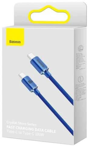 Baseus Crystal Shine kabelis USB-C - USB-C 100W 2m mėlynas