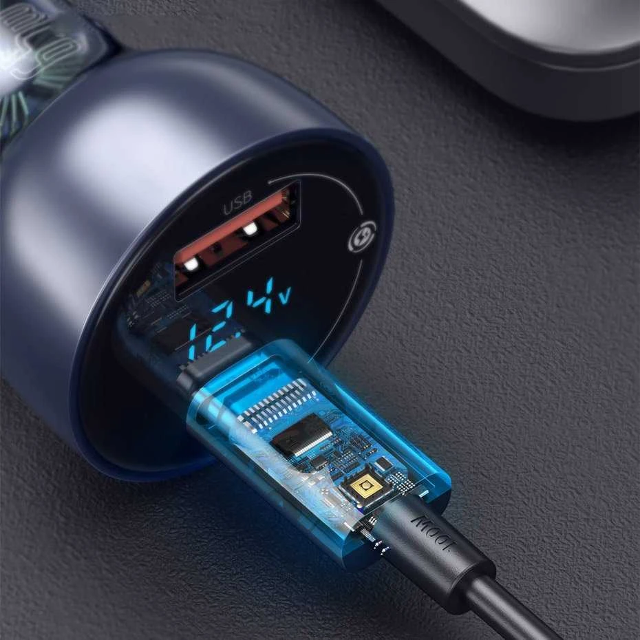 Baseus QC + PPS greitasis automobilinis įkroviklis 65W - Pilkas
