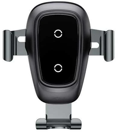 Baseus Metal Gravity Wireless Charger metalowy uchwyt automobilinis na kratkę wentylacyjną bezprzewodowa kroviklis Qi juoda (WXYL-B0A)