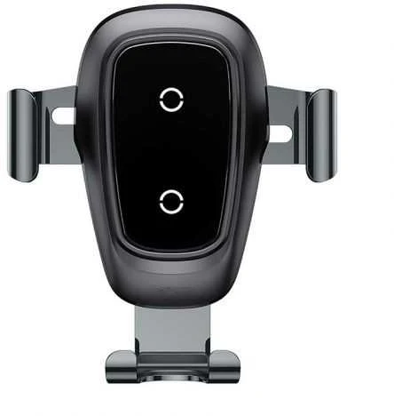 Baseus Metal Gravity Wireless Charger metalowy uchwyt automobilinis na kratkę wentylacyjną bezprzewodowa kroviklis Qi juoda (WXYL-B0A)