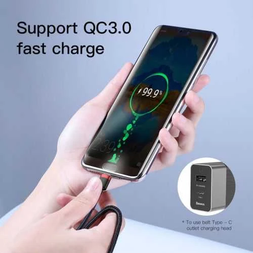Baseus Cafule kabelis USB-C PD 2.0 QC 3.0 60W 2m - Juodas / Raudonas