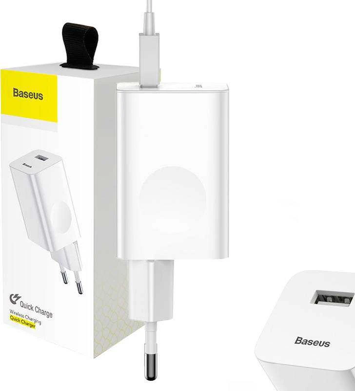 Charger Baseus CCALL-BX02 (USB 3.0, baltos spalvos)
