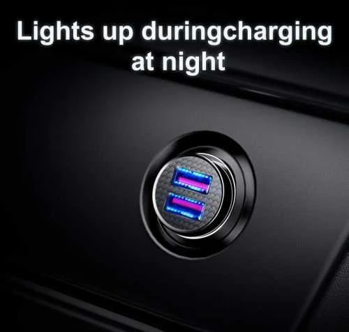 Baseus Circular automobilinis įkroviklis 2xUSB QC3.0 5A 30W - Juodas