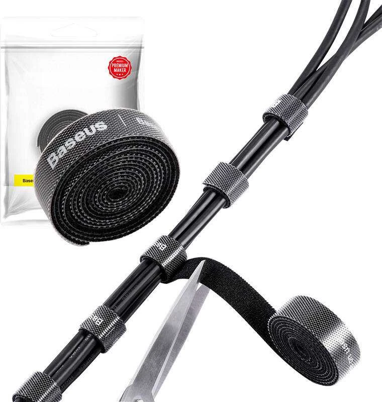 Kabelių surišimo juosta, "Velcro", 1m juoda BASEUS