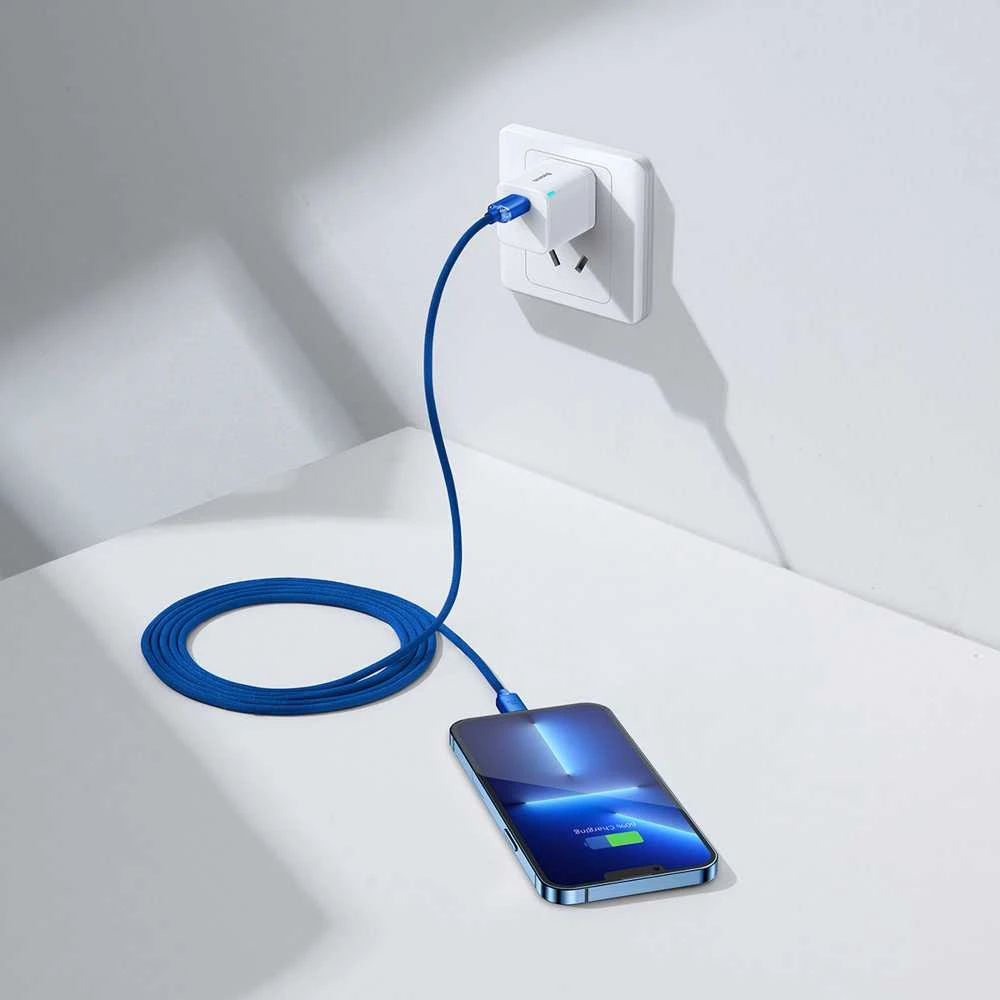 Baseus laidas Crystal Shine USB-C – Lightning 2,0 m 20W mėlynas