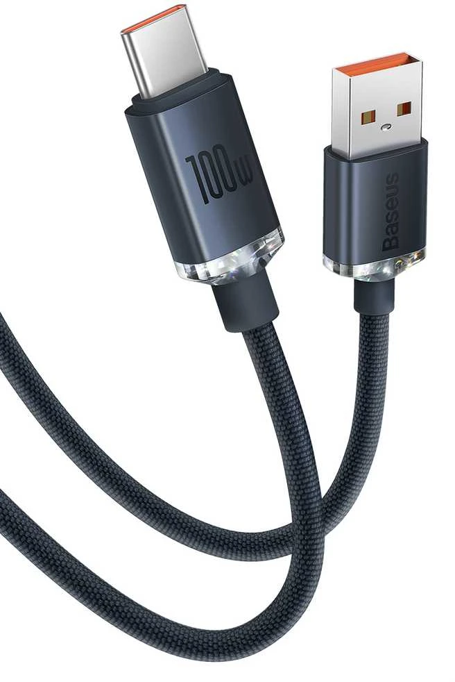 Baseus Crystal Shine USB - USB-C laidas 100W 2m - Violetinis