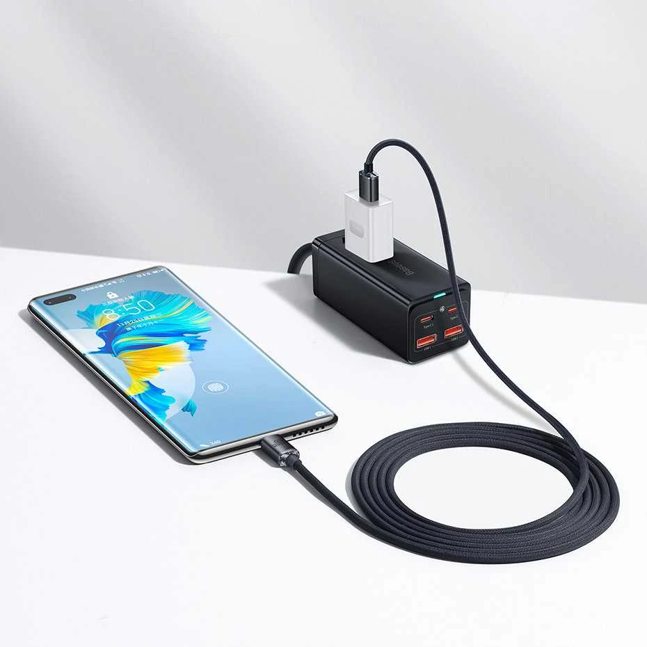 Baseus Crystal Shine USB - USB-C laidas 100W 2m - Violetinis