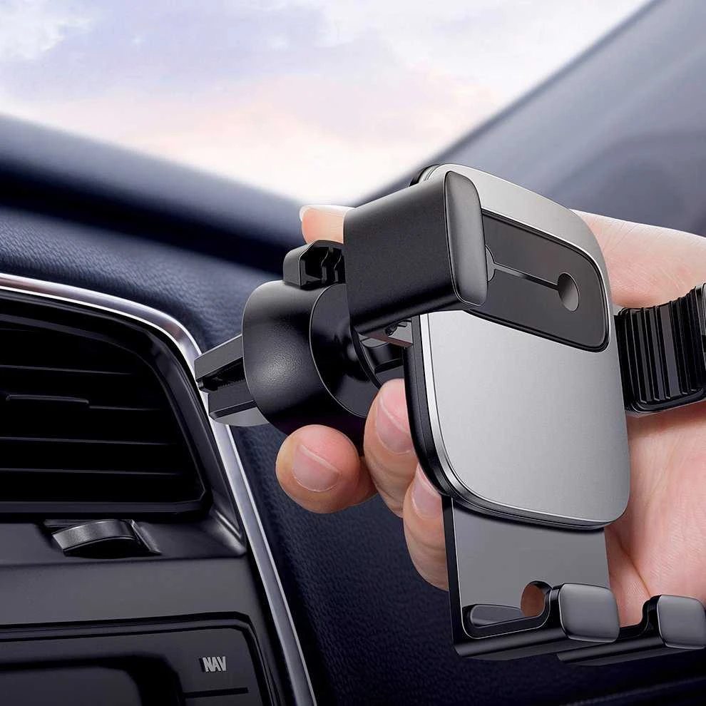 Automobilinis telefono laikiklis Baseus Cube Gravity - Juodas
