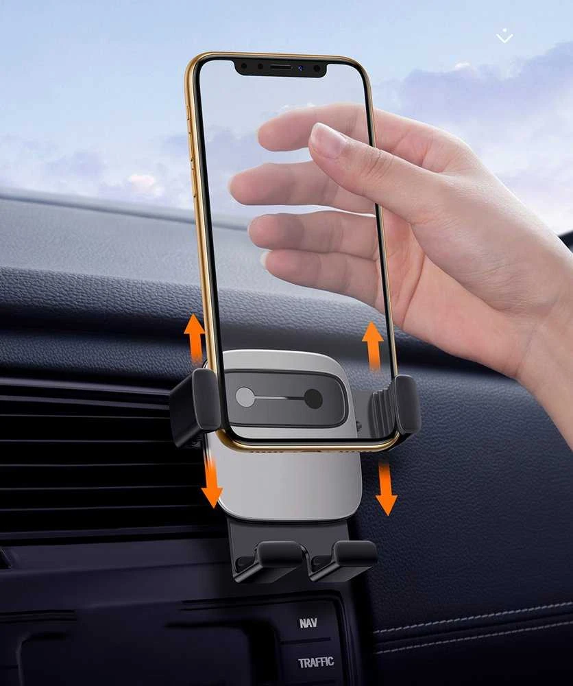 Automobilinis telefono laikiklis Baseus Cube Gravity - Juodas