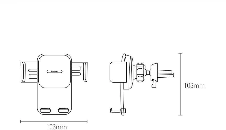 Baseus Easy Control Clamp automobilinis laikiklis - juodas