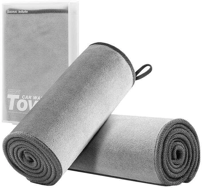 Baseus Easy life automobilių plovimo rankšluostis 40x40 cm 2 vnt, pilkos spalvos