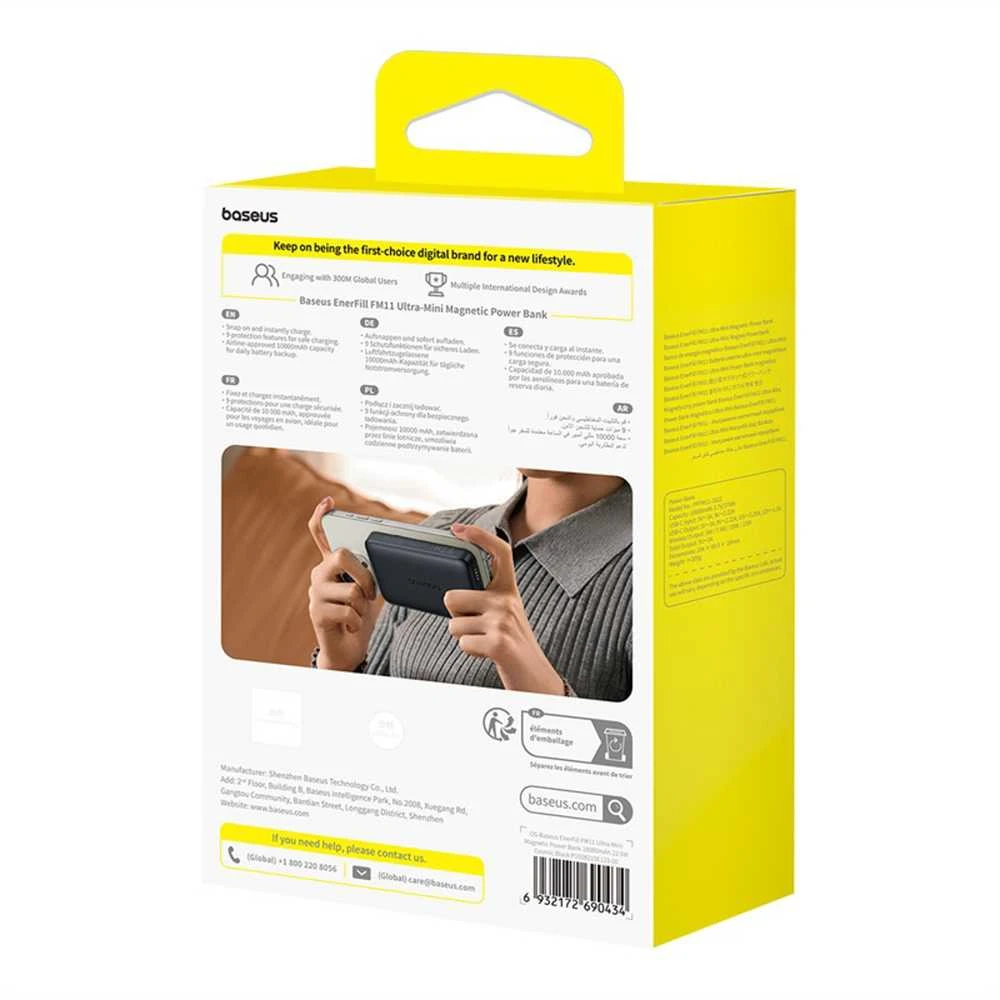 Baseus EnerFill FM11 10000 mAh Wireless charging Juodas