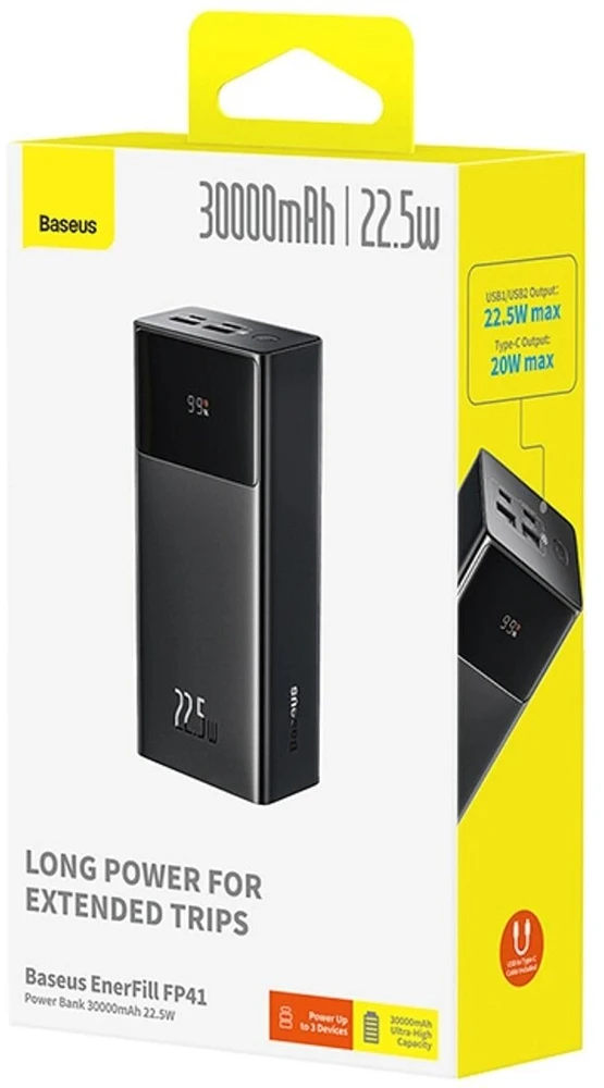 Baseus EnerFill 22.5W Powerbank 30000mAh Cosmic Juodas