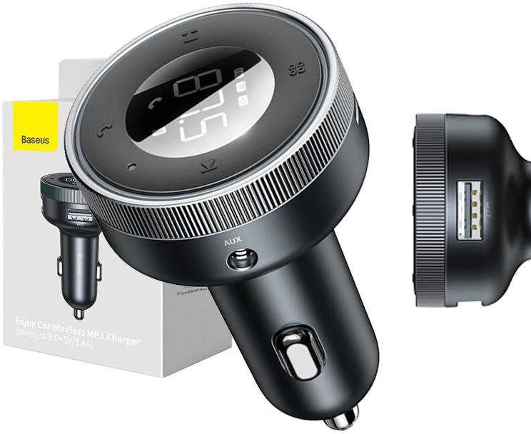 Baseus FM moduliatorius Bluetooth USB Micro SD - Juodas