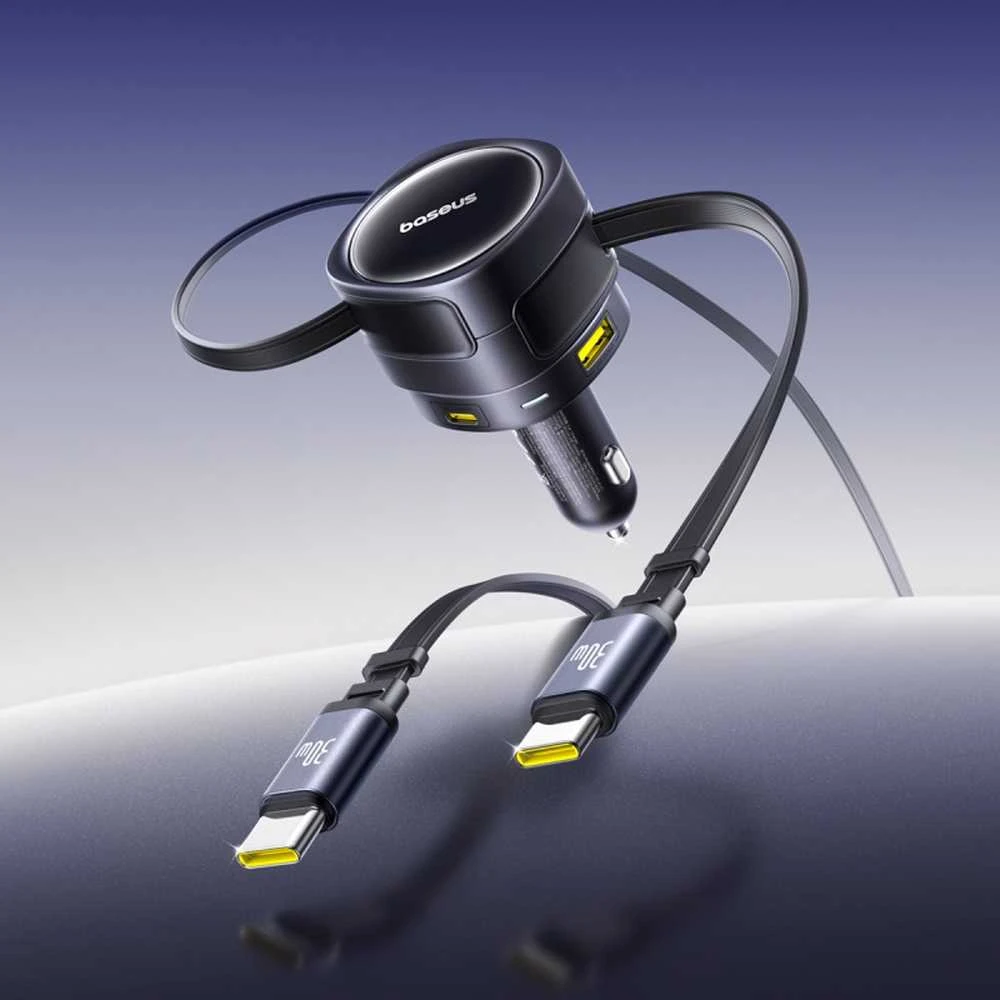 "Baseus PD" automobilinis įkroviklis 2x USB prievadas 90W, juodas