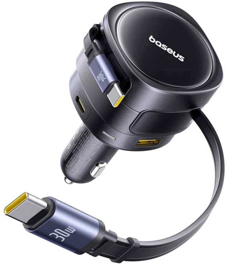 "Baseus PD" automobilinis įkroviklis 2x USB prievadas 90W, juodas