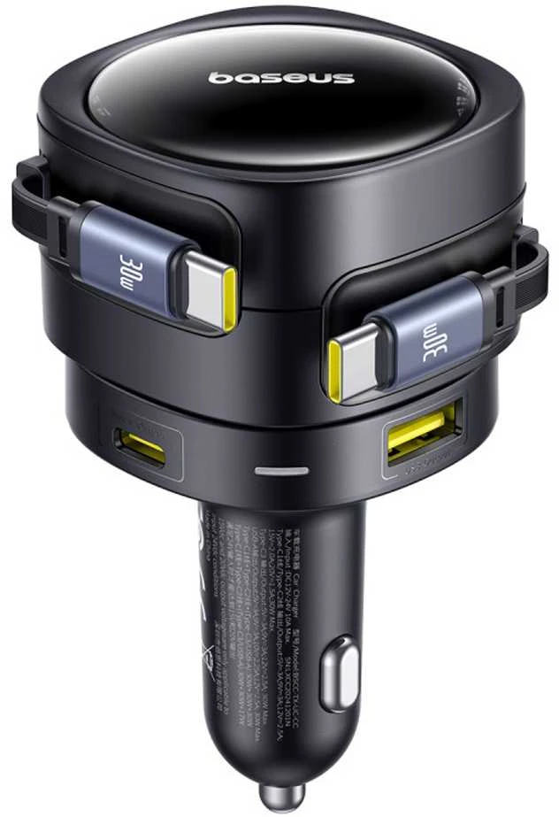 "Baseus PD" automobilinis įkroviklis 2x USB prievadas 90W, juodas