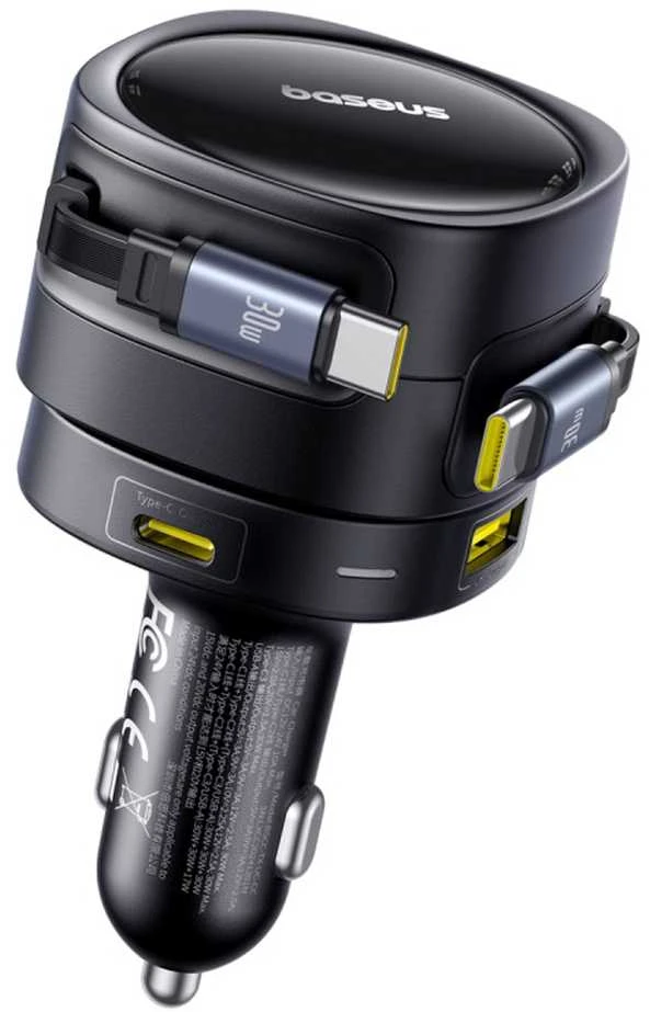 "Baseus PD" automobilinis įkroviklis 2x USB prievadas 90W, juodas