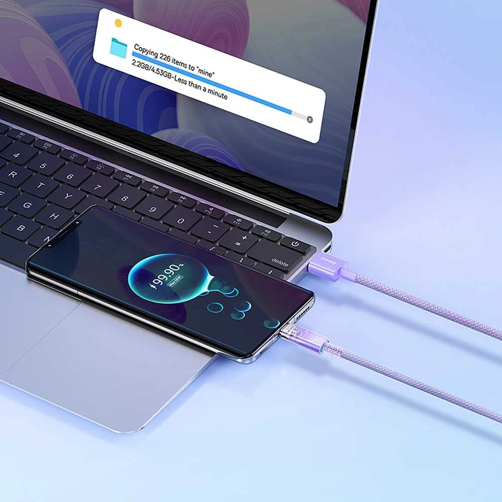 Greitas įkrovimas USB-C Baseus Flash, QC 3.0, Huawei SCP, Samsung AFC, 5A, 1m (žalia)