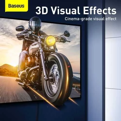 Kabelis HDMI-HDMI kištukai 3.0m (HDMI 2.1) juodas 8K 60Hz 48Gbps / 4K 120Hz, BASEUS