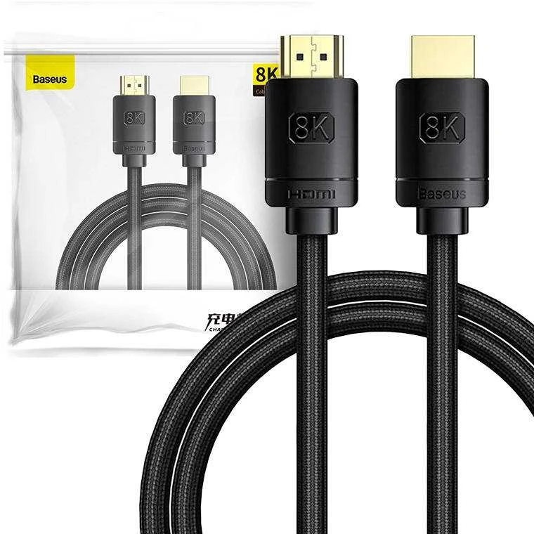 Kabelis HDMI-HDMI kištukai 3.0m (HDMI 2.1) juodas 8K 60Hz 48Gbps / 4K 120Hz, BASEUS