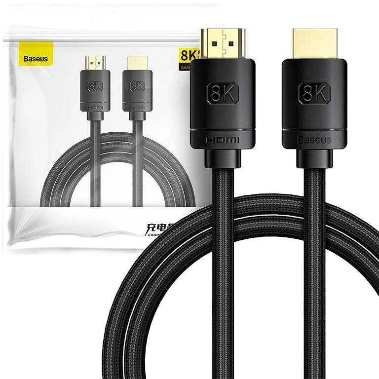 Kabelis HDMI-HDMI kištukai 2.0m (HDMI 2.1) juodas 8K 60Hz 48Gbps / 4K 120Hz, BASEUS