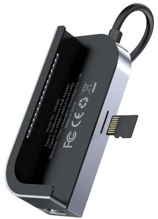 Baseus HUB Bend Angle No.7 Multifunctional (Type-C to 2xUSB3.0 + HDMI 4K + PD 100W + 3.5mm + TF) Upgraded version Space Gray (CAHUB-CWJ0G)