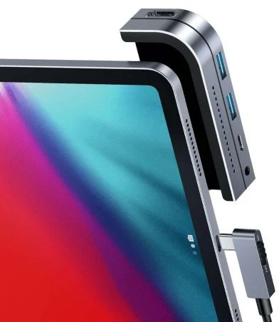 Baseus HUB Bend Angle No.7 Multifunctional (Type-C to 2xUSB3.0 + HDMI 4K + PD 100W + 3.5mm + TF) Upgraded version Space Gray (CAHUB-CWJ0G)