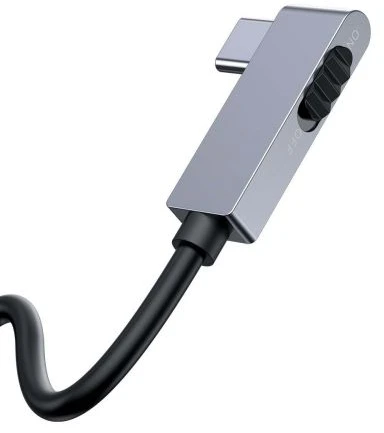 Baseus HUB Bend Angle No.7 Multifunctional (Type-C to 2xUSB3.0 + HDMI 4K + PD 100W + 3.5mm + TF) Upgraded version Space Gray (CAHUB-CWJ0G)
