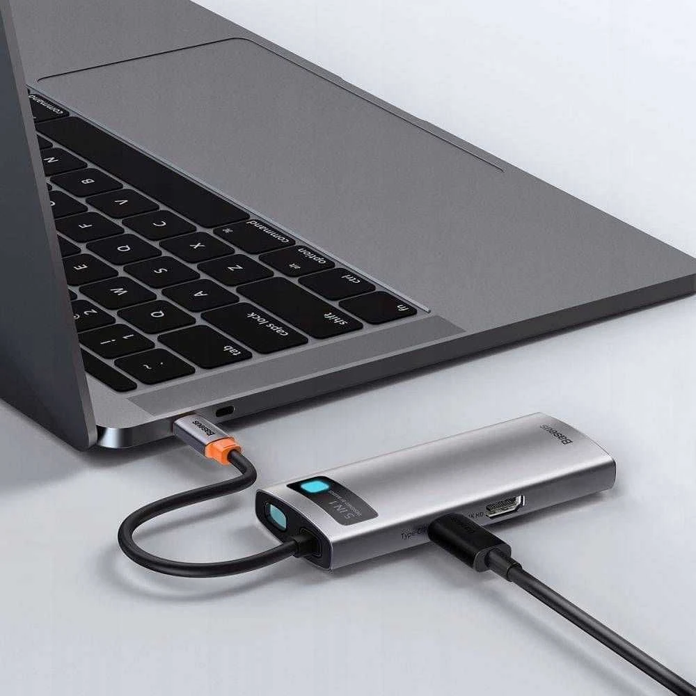 Baseus adapteris 5in1 USB-C šakotuvas 3x USB 3.0 + HDMI + USB-C PD
