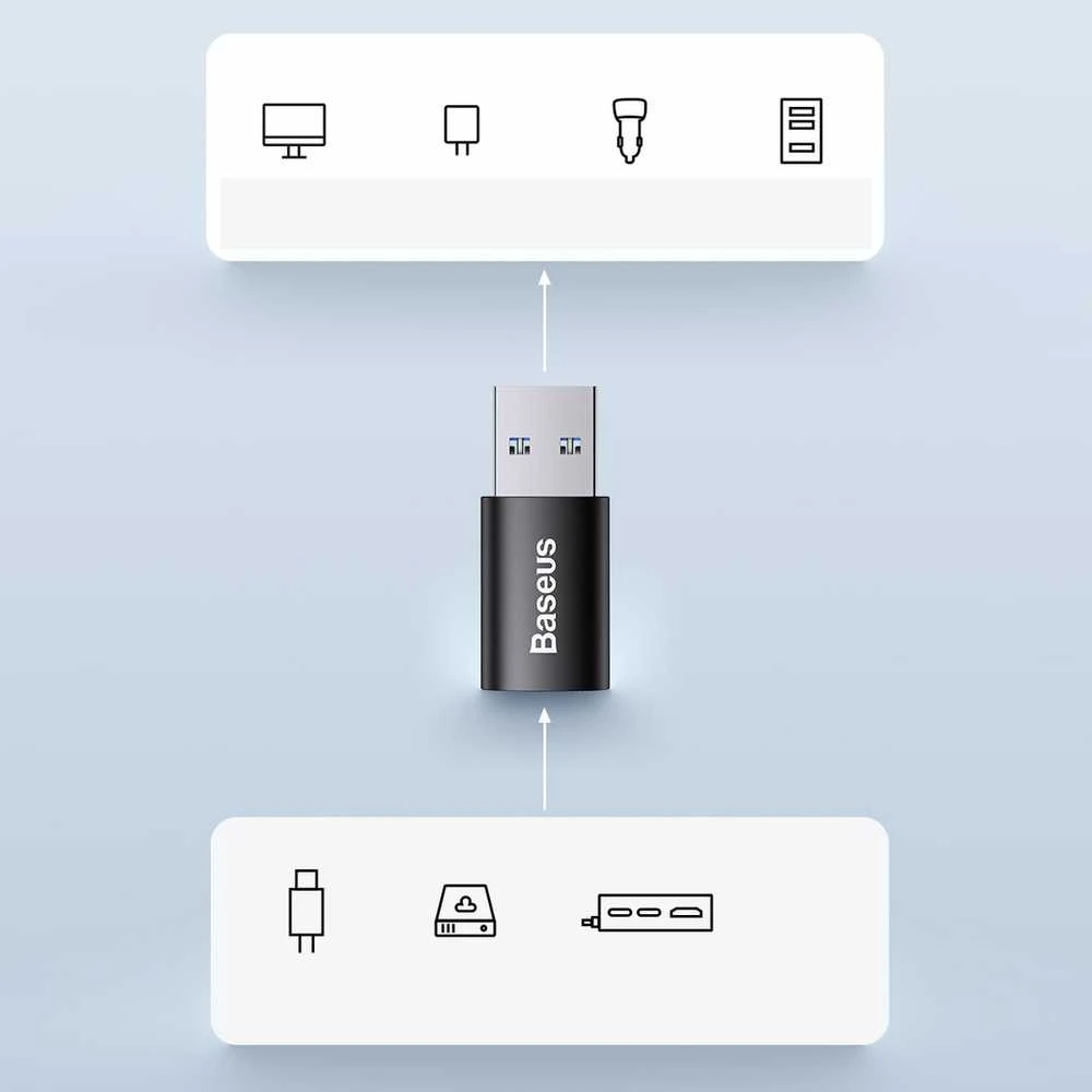 Baseus Ingenuity USB-A – USB-C OTG adapteris - Mėlynas