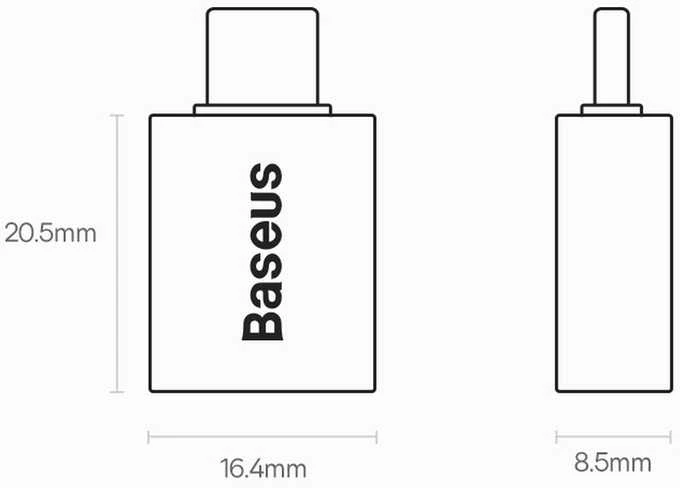 Baseus Ingenuity USB-C – USB-A OTG adapteris - Mėlynas