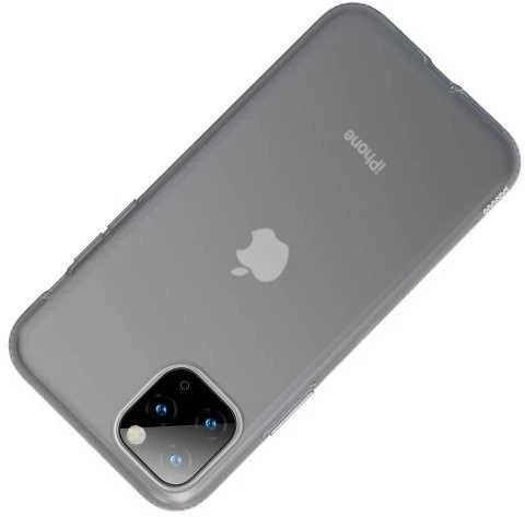Baseus iPhone 11 Pro Max dėklas Jelly Liquid Silica Gel apsauginis skaidrus juodas