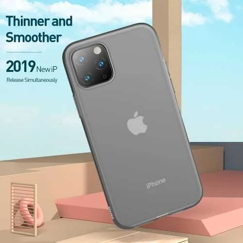 Baseus iPhone 11 Pro Max dėklas Jelly Liquid Silica Gel apsauginis skaidrus juodas