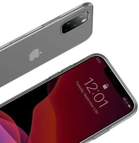 Baseus iPhone 11 Pro Max dėklas Jelly Liquid Silica Gel apsauginis skaidrus juodas