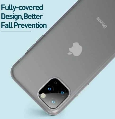 Baseus iPhone 11 Pro Max dėklas Jelly Liquid Silica Gel apsauginis skaidrus juodas