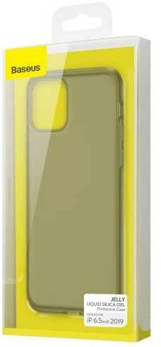 Baseus iPhone 11 Pro Max dėklas Jelly Liquid Silica Gel apsauginis skaidrus juodas