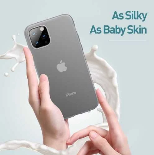 Baseus iPhone 11 Pro Max dėklas Jelly Liquid Silica Gel apsauginis skaidrus juodas