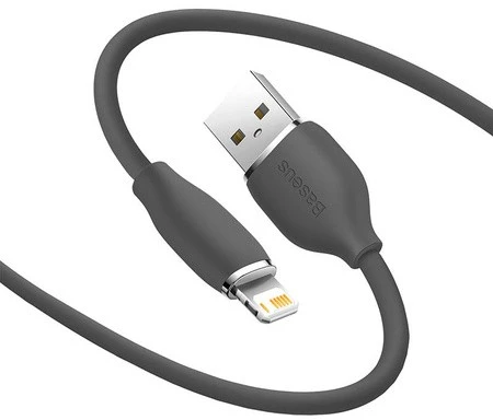 Baseus Jelly kabelis USB į Lightning, 2,4A, 1,2m juodos spalvos