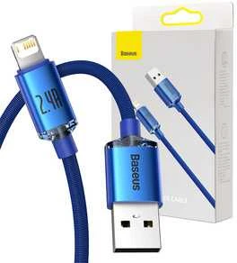 Baseus Crystal Shine USB - Lightning kabelis 2.4A 2m - Mėlynas