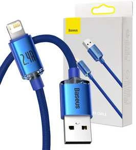 „Baseus Crystal Shine“ USB – „Lightning“ laidas 2.4A 1.2m