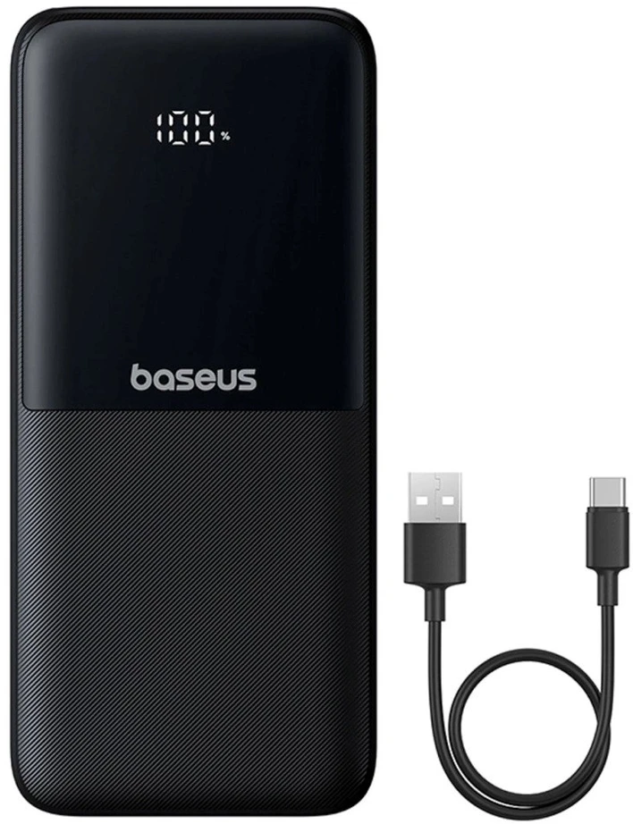 Baseus Lipow Powerbank with dual built-in cable and display 10000mAh 22.5W Juodas